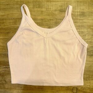 Ribbed cotton pink Bralette or tank Size (estimate) 2XL gently pre owned shape